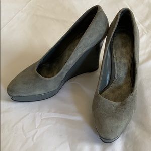 Nine West Grey Platform Wedges